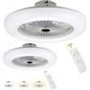 Daromigo 2 x Ventilatori a Soffitto con Luce LED & Telecomando, 80W, 3 Temperature Colore 3000K-6500K, Velocità Regolabile, Timer, Colore Bianco, per Soggiorno e Camera da Letto