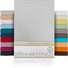 BEAUTEX Lenzuolo con Angoli Lenzuola in Cotone Pettinato, Jersey Premium 160g/m², Taglia e Colore selezionabili, Standard - 160x200x30 cm, Grigio Chiaro