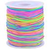 DAZUOQIYUN Filo Perline Nylon Elastico, Cordoncino Elastico, Cordone Arcobaleno, Cordone Perline, Fili Corda Multicolore per Perline Collana Braccialetti - 1 mm, 100 m