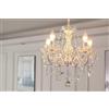 SM Saint Mossi Saint Mossi Modern K9 Lampadario di cristallo Lampadario da soffitto Lampada a 4 bracci con 4 E14 Altezza 45cm Larghezza 42cm