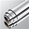 LaCheery Argento Specchio Adesivo Rotolo Pellicola Adesiva per Mobili Effetto Specchio 60cm x 400cm Specchi Adesivi per Armadio Flessibile Impermeabile Vinile Adesivi Muro per Cucina Frigorifero Bagno