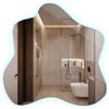 Generic Grande Specchio Con Luci 77,3x76,6 cm Forma Irregolare Organico LED Illuminazione per Soggiorno Bagno Camera da Letto il Corridoio Bianco Freddo da Trucco Moderno Design Senza Cornice Asimmetrico