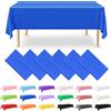 NACHLYNN Confezione da 6 tovaglie in plastica usa e getta, 137 x 274 cm, colore blu scuro, rettangolari, per feste, fidanzamenti, matrimoni, battesimi, compleanni, decorazioni
