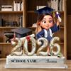 SHKINETARRY Regali di laurea personalizzati classe 2026, targa con statuetta di laureato in cartone animato personalizzata, regalo di laurea per scuola media, liceo e università per il laureato