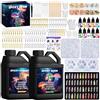 UCAMP Resina Epossidica Trasparente 1020 ml - Kit Completo 1:1 Con Glitter per Principianti - Creazione di Gioielli, Pendenti per Collane, Fai da Te