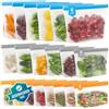 IDEATECH Sacchetti Freezer Silicone 20 Pack Riutilizzabili Buste Alimenti Richiudibili Congelatore Cibo Ermetici Zip BPA Free Lavabili Meal Prep Grandi