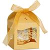 GIVBRO Bomboniere di nozze, scatole regalo stile musicale, scatola per biscotti con nastri, per feste di compleanno, colore giallo, 50 pezzi