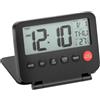 QWORK® Sveglia digitale da viaggio, sveglia da viaggio piccola con calendario, indicatore di temperatura, funzione snooze, nessuna batteria inclusa