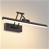 Klighten Led Lampada Da Specchio Bagno 40cm,Lampada Da Parete Rotante Ip44,12W 970 LM Luce Specchio Bagno Led,Applique Moderno In Alluminio,Bianco Caldo 3000K,Nero