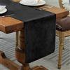 BALCONY & FALCON Runner da tavola impermeabile per interni ed esterni, moderno e lavabile, stile viennese, in velluto di alta qualità, nero, 35 x 130 cm
