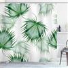 OCEUMACO Tenda Doccia Antimuffa 240x200 cm Grande Tessuto in Poliestere Foglie di Palme Verde Tenda per Doccia Stoffa Impermeabile Tende Vasca da Bagno con Anelli Lavabile Lavatrice