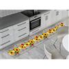 BIANCHERIAWEB Tappeto Passatoia Cucina Antiscivolo Sottolavello Digitale Disegni Floreali 50x320 Girasoli Papaveri