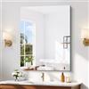 COFENY Specchio Senza Cornice, 90 × 70 cm Specchio da Parete Rettangolare con Bordi Lucidi, Specchi in Vetro HD, Specchio da Bagno Infrangibile per Bagno, Camera da Letto e Soggiorno