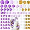 NACHLYNN 80 Pezzi Palline Cake Topper Decorazioni Topper Foam Ball Torta Decorazione per Feste di Compleanno Matrimoni Baby Shower(Serie Viola Oro)