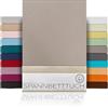 BEAUTEX Lenzuolo con angoli elasticizzati in cotone, tessuto jersey di alta qualità, 160 g/m², dimensioni e colore a scelta (standard - 160 x 200 x 30 cm, pietra)