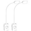 PRINCEWAY Lampada da Lettura Applique da Parete LED Dimmerabile Bianca con Spina e Presa Elettrica, 2 Pack Lampade Comodino Camera da Letto, 3 Colori di Illuminazione, Ricarica Uscita USB