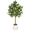 Oairse Piante artificiali, grande albero di limone, 90 cm, pianta artificiale, decorazione per interni, pianta come vera in vaso per decorazione da tavolo, ufficio, bagno, camera da letto, soggiorno