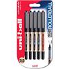 uni-ball Eye Broad UB-150-10 - Penna a sfera, punta da 1 mm, inchiostro assortito, confezione da 5 (2 nero, 2 blu e 1 rosso)