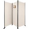 VOUNOT® Separe Divisorio Interno a 3 Pannelli in Metallo, Paravento Pieghevole Autoportante Privacy per Salotto, Camera da Letto e Ufficio, 262 x 30 x 173 cm, Beige