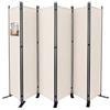 VOUNOT® Separe Divisorio Interno a 6 Pannelli in Metallo, Paravento Pieghevole Autoportante Privacy per Salotto, Camera da Letto e Ufficio, 340 x 30 x 164 cm, Beige