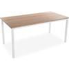 VERSA Amaia Tavolo da Pranzo per Cucina, terrazzo, Giardino o Sala da Pranzo, Misure (A x L x l) 79 x 80 x 160 cm, Legno e Metallo, Colore Bianco