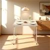 FurnitureR Tavoli da salotto Square Oak, struttura in metallo robusto e MDF, piano imbottito in pelle sintetica, pieghevole e portatile, per ufficio, soggiorno, cucina, 86 x 86 cm
