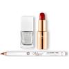 Wakeup Cosmetics Milano Wakeup Cosmetics - Kit Labbra + Unghie - Rossetto Cremoso Everyday Hero (Perfect Ruby), Matita Labbra dal Tratto Preciso Flowing Line (Chic Red), Smalto per Unghie Argentato