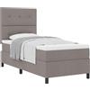 vidaXL Letto a molle inscatolate con testata in tessuto taupe 80 x 200 cm