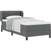 vidaXL Letto a molle con testiera grigio scuro 80 x 200 cm in tessuto