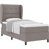 vidaXL Letto a molle inscatolate con testata in tessuto taupe 80 x 200 cm