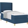 vidaXL Letto a molle con materasso e testata blu 80 x 200 cm in tessuto