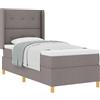 vidaXL Letto a molle inscatolate con testata in tessuto taupe 80 x 200 cm