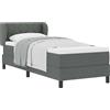 vidaXL Letto a molle con testiera grigio scuro 80 x 200 cm in tessuto