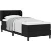 vidaXL Letto a molle con testiera nero 80 x 200 cm in tessuto