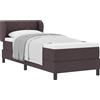 vidaXL Letto a molle con testiera marrone scuro 80 x 200 cm in tessuto