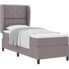 vidaXL Letto a molle inscatolate con testata in tessuto taupe 80 x 200 cm