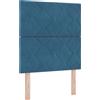 vidaXL Letto matrimoniale con box e testiera imbottita, illuminato a LED, blu scuro, 80 x 200 cm, rivestito in velluto