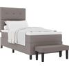vidaXL Letto a molle inscatolate con testata in tessuto taupe 80 x 200 cm