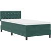 vidaXL Letto matrimoniale con rete a molle e testiera, colore verde scuro, 100 x 200 cm, rivestito in velluto (marca: vidaXL)