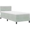 vidaXL Letto matrimoniale con box e testiera imbottita, color grigio chiaro, 80 x 200 cm, rivestito in velluto (marca: vidaXL)