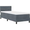 vidaXL Letto matrimoniale con box e testiera imbottita, colore grigio scuro, 80 x 200 cm, rivestito in velluto (marca: vidaXL)