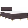 vidaXL Letto boxspring a LED vidaXL con testiera, marrone scuro, 120 x 190 cm, tessuto