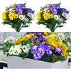 QIANYUN Fiori finti viola del pensiero piccole margherite selvatiche 6 fasci di fiori viola in plastica sintetica per casa, matrimonio, cucina, giardino, tavolo, centrotavola, decorazione per interni