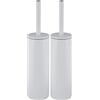 Spirella, Scopino per WC con Supporto in Acciaio, Modello Akira, Testa Intercambiabile e Vaso in Acciaio Solido, con Contenitore Igienico, Scopino Chiuso, Autoportante, Bianco Opaco, 40 x 9,5 x 9,5 cm