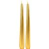 Cereria Di Giorgio - 10 Candele Coniche - Diametro 2,2 cm Altezza 25 cm - Colore Oro - Durata 7 ore - Standart per candelabro (Confezione da 2)