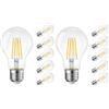 LVWIT Lampadine LED E27 Luce Calda 2700K, Lampadina 11W Equivalenti a 100W, 1521LM, Lampadina LED Filamento A60 Stile Vintage Retrò, Risparmio Energetico, Non Dimmerabile, Pacco da 12 Unità