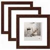 walther design Home HO330N3 - Cornice portafoto in legno, 30 x 30 cm, confezione da 3, noce