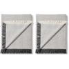 Martina Home Spiga Foulard Multiuso, 80% Cotone, 20% Poliestere, Ecru e Grigio, 130 x 180 cm (Confezione da 2)