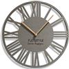 FLEXISTYLE EKO LOFT Piccolo Orologio da parete senza ticchettio, nero, 30 cm, soggiorno, camera da letto, prodotto in UE (grigio)