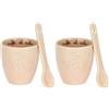 THUN, Caffeino Quadrifoglio con Cucchiaino in Porcellana, Ø 3.5 cm, 6.5 cm h, 110 cc, Cucchiaino 10 cm (Confezione da 2)